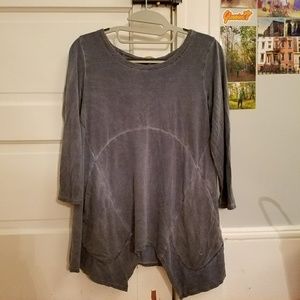 Blue Yoga Top with Pockets